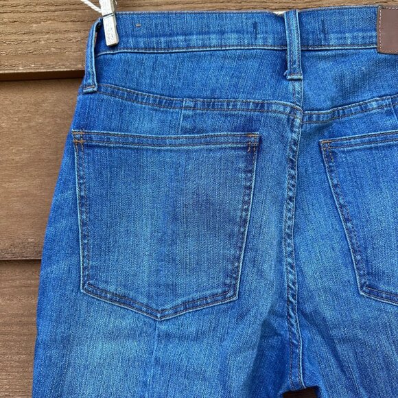 Madewell Cali Denim Boot Womens Cropped Jeans Size 28 With Raw Hem Blue Stretch - Picture 12 of 14